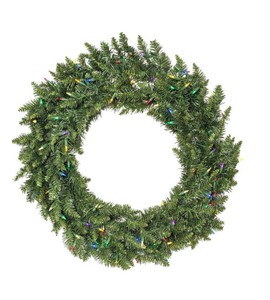 lot 169 image: Vickerman A861044LED 42 Camdon Fir Artificial Christmas Wreath Multi-colored LED Mini Lights