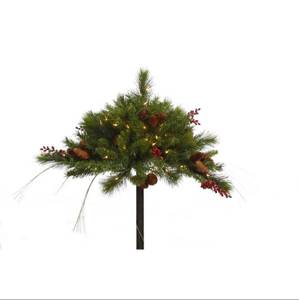lot 179 image: Vickerman G121346LED 16 x 36 Mixed Berry and Cone Artificial Christmas Urn Filler with 100 Warm White LED Lights
