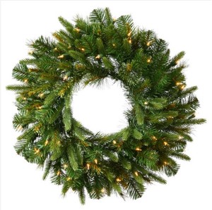 lot 180 image: Vickerman A118337 3 ft. Christmas Wreath - Cashmere Pine 210 Tips - Pre-Lit with Clear Mini Lights