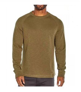 lot 341 image: NEW Banana Republic Mens Double Knit Long Sleeve Crewneck Shirt - Olive Night - SMALL