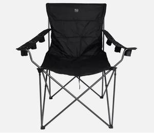 lot 112 image: NEW Timber Ridge Steel Framed Giant Camp Chair with Cup Holders & Carry Bag - Black