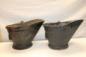 lot 36 image: Pair of Vintage Coal Scuttle Buckets