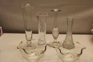 lot 47 image: Assorted Glass Vases and Bowls Collection
