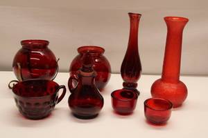 lot 61 image: Vintage Ruby Red Glassware Collection