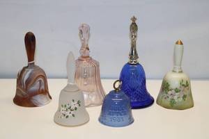 lot 66 image: Collection of Decorative Glass and Porcelain Bells