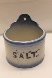 lot 81 image: Vintage Ceramic Wall-Mounted Salt Box