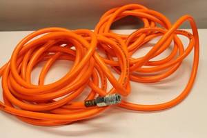 lot 103 image: Orange Heavy-Duty Air Compressor Hose with Quick Connect