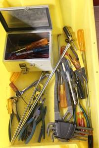 lot 137 image: Mixed Hand Tool Lot with Screwdrivers and Automotive Accessories