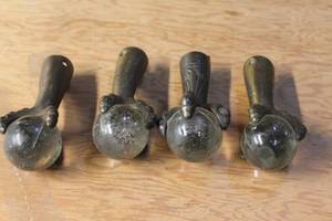 lot 139 image: Vintage Brass Claw Foot Furniture Legs with Glass Ball Set of 4