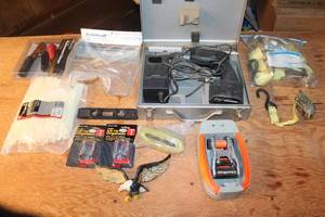 lot 154 image: Mixed Tool and Accessory Lot with Porter Cable 12V Drill