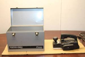 lot A-164 image: Porter-Cable Electric Hand Planer with Metal Storage Case - Model 347