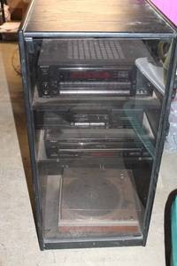 lot 192 image: Vintage Sony and Teac Audio Tower with Turntable - Complete Set