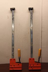 lot 219 image: Set of 2 Jorgensen Cabinet Master Clamps - Adjustable Wood Handles