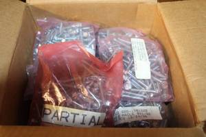 lot 252 image: Box of Fasteners - Assortment of 15 Bags of Nuts and Bolts