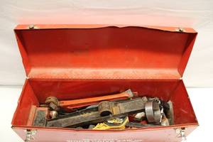 lot 301 image: Selection of Vintage Hand Tools with Heavy-Duty Toolbox