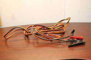 lot 313 image: Heavy Duty Jumper Cables with Alligator Clamps - 12 Feet