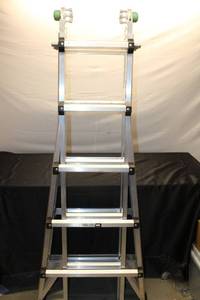 lot A-317 image: Mighty Multi Pro Folding Ladder - 5 Rungs, Aluminum Construction