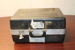 lot 328 image: Vintage Black Metal Tool Case - Used Condition