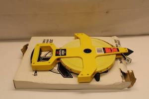 lot 355 image: Empire 300ft Open Reel Fiberglass Measuring Tape - Yellow