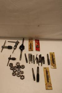 lot 386 image: Assortment of Taps and Dies with Accessories - Metalworking Tools