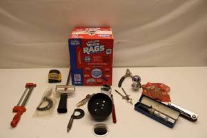 lot 389 image: Assortment of Hand Tools and Accessories with Professional Cleaning Rags
