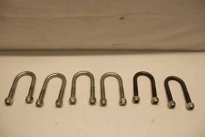 lot 394 image: Set of 6 Heavy-Duty U-Bolts with Nuts - Mixed Finish