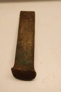 lot 396 image: Antique Wrought Iron Hammer with Green Patina - Vintage Tool