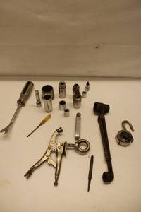 lot 398 image: Assortment of Hand Tools and Accessories - Including Sockets, Screwdrivers, and Lock
