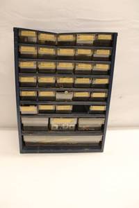 lot 515 image: Heavy Duty Storage Organizer with Assorted Electrical Components