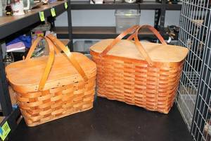 lot 980 image: Set of 2 Vintage Woven Baskets by Jerywil