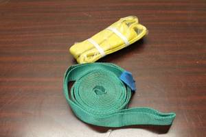 lot 597 image: Lot of 2 Heavy-Duty Lifting Slings - 2 x 14 Nylon Sling and Strap