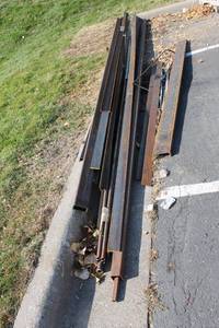 lot 617 image: Collection of Steel Beams and 100Ft Appliance Wiring Material