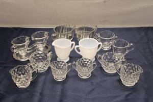 lot 654 image: Collection of 12 Vintage Creamers and Sugars - Assorted Designs