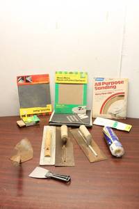 lot 668 image: Assortment of Hand Tools and Sandpaper Supplies