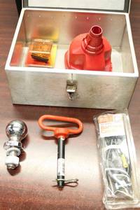 lot 669 image: Assortment of Automotive Accessories in Metal Storage Box