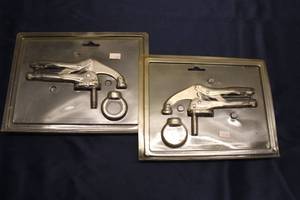 lot 737 image: Set of 2 Vintage Steel Clamps - Unused