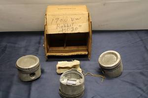 lot 756 image: Group of 3 Vintage 1700 cc Volkswagen Rabbit Engine Pistons - .020 Oversize