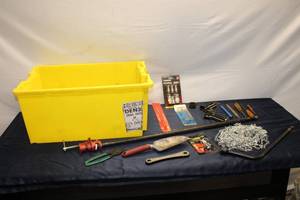 lot 761 image: Assortment of Hand Tools and Accessories - Includes Spring Grip Organizer, Hack Saw Blade, and More
