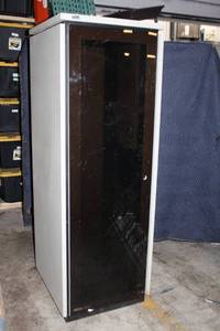 lot 797 image: Commercial Grade Equipment Rack - Black and White Cabinet