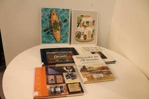 lot 64 image: Art Book and DVD Collection with Decor Items