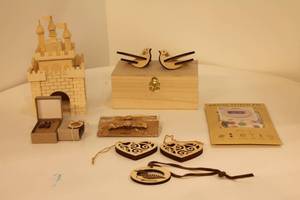 lot 112 image: Assorted Wooden Craft Set with Cross Stitch Kit