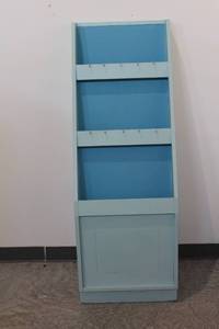 lot A-214 image: Light Blue Display Shelf with Hooks