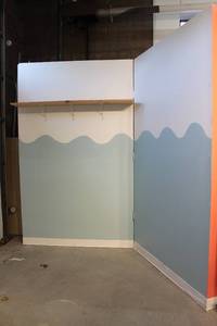 lot 224 image: Blue and White Corner Wall Panels with Shelf