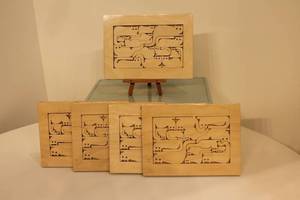 lot 100 image: LinnelDesign Cat Art Puzzle Set of 5