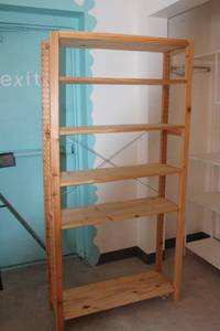 lot 320 image: IKEA Wooden Shelving Unit with Adjustable Shelves