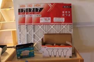 lot 335 image: EcoSmart and Sylvania LED Bulbs with HDX Air Filters