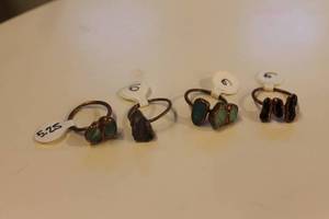 lot 341 image: Lot of Copper and Stone Rings