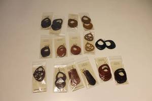 lot 347 image: Assorted Linnel Design Statement Earrings Lot, hand-crafted from wood,