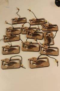 lot 387 image: Set of 12 Minnesota Wooden Ornaments