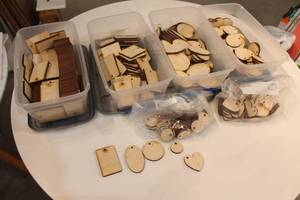 lot 394 image: Bulk Lot of Wooden Craft Shapes with Holes